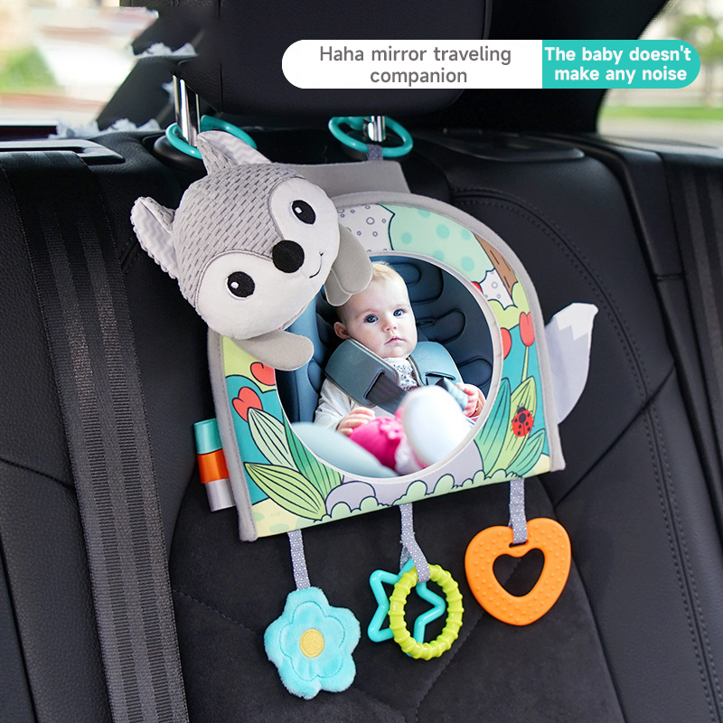Baby Monitor Sensor - ベビーカーシートミラーおもちゃ子供用モニター調整可能な教育感覚玩具楽しい旅行幼児おなかタイムおもちゃ赤ちゃんカーシートおもちゃ