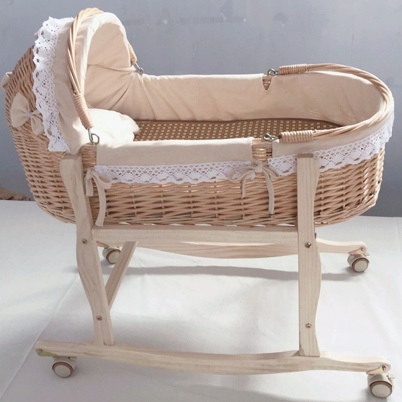Baby Swing Bouncer - スイング 9C 新生児ゆりかご籐ベビーバスケットポータブルバスケットベビーカー無垢材車モーゼスベビー