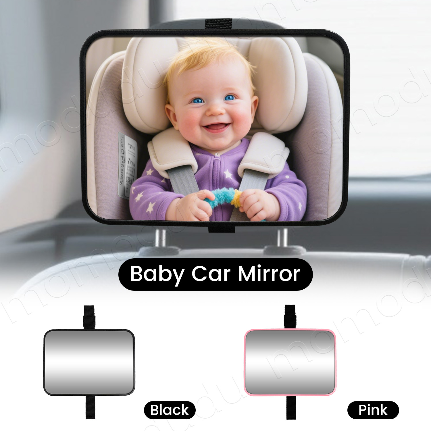 Baby Monitor Sensor - ベビーカーミラーバックミラー幼児子供監視ミラー車後部座席用ユニバーサルフィットベビーカーミラー