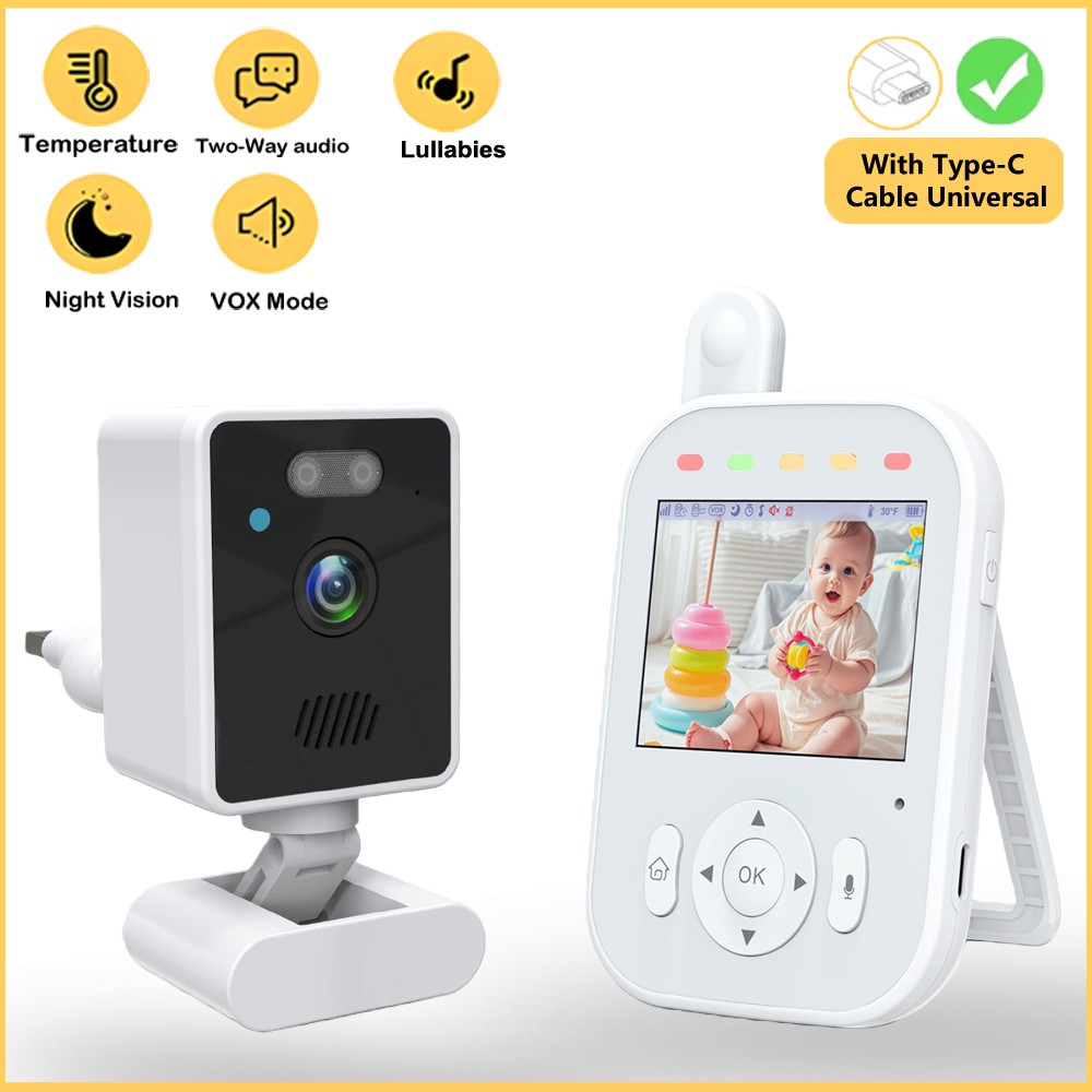 Baby Monitor Sensor - ベビーモニター ワイヤレス 室内用 2.8インチ 監視ビデオ 双方向音声