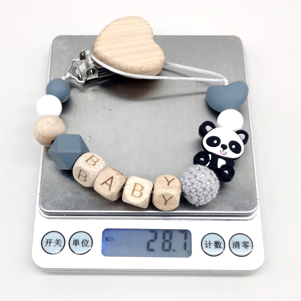 木製のパーソナライズされたベビーおしゃぶりチェーン、かわいい - Baby Products 2 Years のレビューと価格