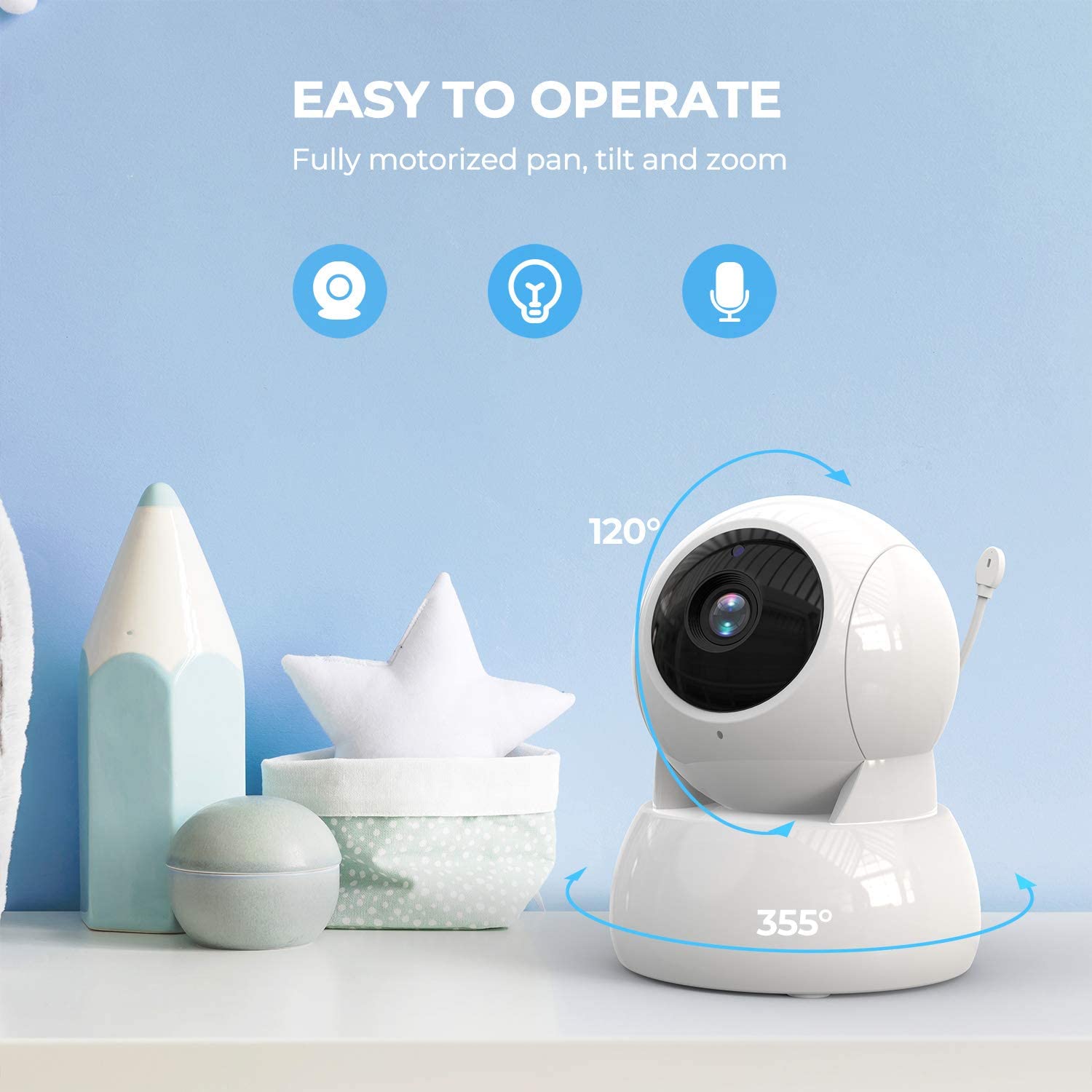 5インチ画面 720P 温度監視インターホン ベビーモニター - Wireless Baby Monitor のレビューと価格
