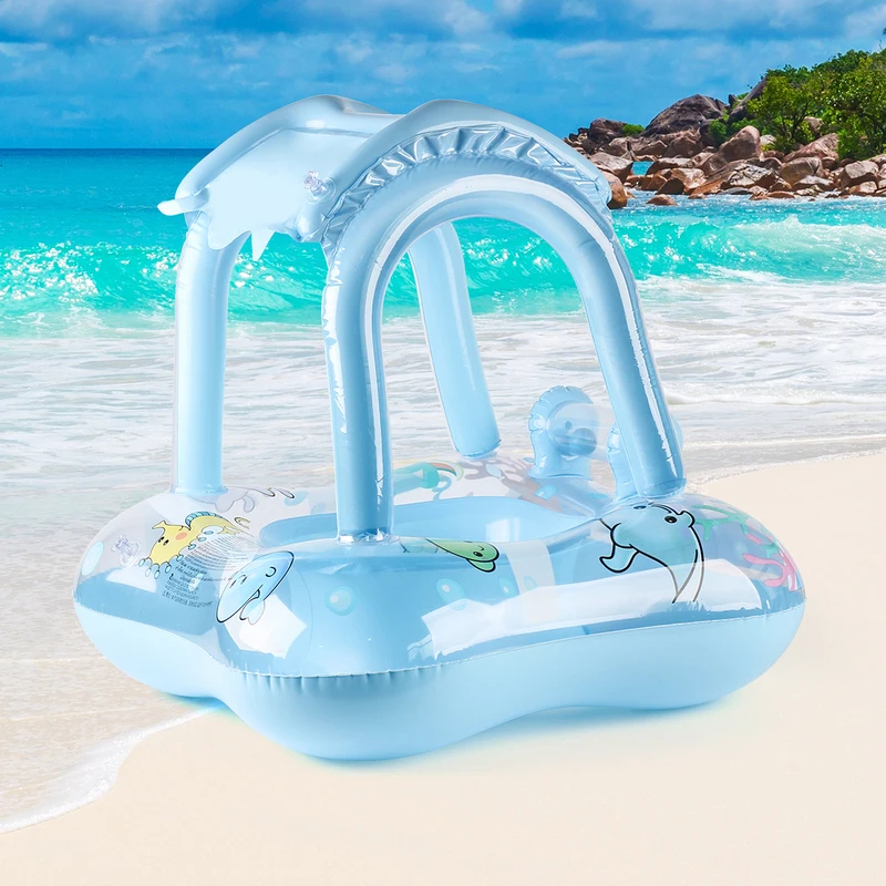 子供用ベビーフロート、サンキャノピー付き、インフレータブル幼 - Baby Swimming Floater のレビューと価格