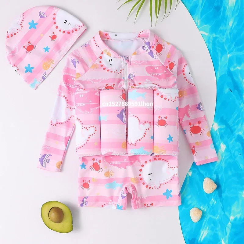 子供用漫画プリント水着、浮力水着、フローティングラッシュガー - Baby Swimming Floater のレビューと価格