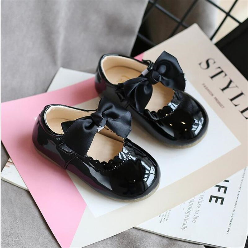 最新の春秋の女の赤ちゃんファッションパテントレザービッグリボ - Baby Products For Summer のレビューと価格