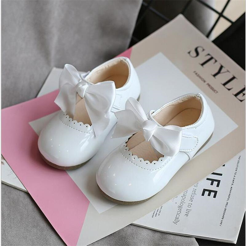 最新の春秋の女の赤ちゃんファッションパテントレザービッグリボ - Baby Products For Summer のレビューと価格